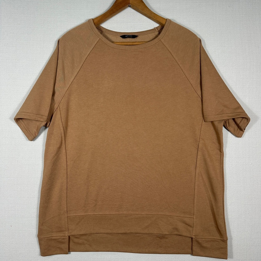 Dokotoo Short Sleeve Sweatshirt Womens Large Brown Excellent Raglan High Low Hem